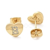 Rack Plating Brass Micro Pave Clear Cubic Zirconia Stud Earrings EJEW-K299-01G-B-4