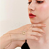 304 Stainless Steel Sun Link Chain Ring Bracelets for Women BJEW-TAC0055-6