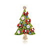 Christmas Tree Enamel Pin with Rhinestone XMAS-PW0001-268-1