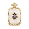 Brass Micro Pave Cubic Zirconia Pendants FIND-Z044-04A-1