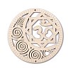 DIY Unfinished Bohemian Meditation Energy Symbol Wood Pendant Decoration Kits DIY-B060-01-3