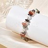 Natural Rutilated Quartz Chip & Shell Pearl Beaded Bracelets BJEW-JB14323-2
