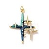 Rack Plating Brass Micro Pave Cubic Zirconia Pendants X-KK-M230-25G-2