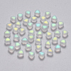 Transparent Spray Painted Glass Beads GLAA-R211-02-C01-1