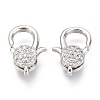 Brass Micro Pave Cubic Zirconia Lobster Claw Clasps X-ZIRC-O038-23P-1