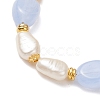 Imitation Gemstone & ABS Imitation Pearl Acrylic Beaded Bracelets for Women BJEW-JB12157-02-4