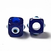 Resin Evil Eye European Beads RESI-A021-01-3