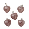 Natural Strawberry Quartz Pendants X-G-I311-A23-1