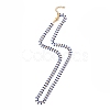 Enamel Ear of Wheat Link Chain Necklace NJEW-P220-02G-2