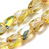 Transparent Electroplate Glass Beads Strands GLAA-G116-03A-HR04-1