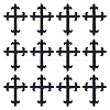 Cross Fleury Polyester Embroidery Iron on Applique Patch PATC-WH0005-44A-1