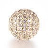 CZ Jewelry Brass Micro Pave Cubic Zirconia Round Beads ZIRC-M024-06G-2