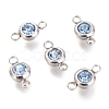 304 Stainless Steel Rhinestone Links Connectors STAS-P237-17P-15-1