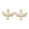 Brass Micro Pave Clear Cubic Zirconia Pendants KK-B083-33F-G-1