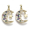 Brass Micro Pave Cubic Zirconia Charms KK-N232-129-NF-1