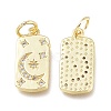 Brass Micro Pave Clear Cubic Zirconia Charms ZIRC-L076-054G-2