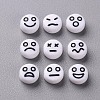Opaque White Acrylic Beads X-MACR-N008-42-C01-2