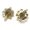 Natural Labradorite Faceted Oval Connector Charms G-G181-06G-07-2