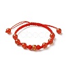 Natural Carnelian(Dyed & Heated) Round Braided Bead Bracelet BJEW-JB09183-1