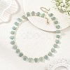 Natural Cultured Freshwater Pearl Rice & Natural Amazonite Teardrop Beaded Necklaces NJEW-JN06434-1