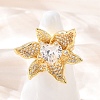 Brass Micro Pave Cubic Zirconia Adjustable Cuff Rings RJEW-C139-13G-1