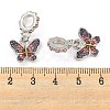 Rack Plating Alloy Pave Colorful Rhinestone Insect European Dangle Charms FIND-B034-14P-03-3