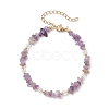 Natural Amethyst Chip Beaded Bracelets for Women X-BJEW-JB11742-03-2