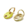 Oval Golden Brass Dangle Hoop Earrings EJEW-L268-007G-05-2