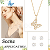 2 Sets 2 Styles Clear Cubic Zirconia Stud Earrings & Butterfly Pendant Necklaces Set SJEW-HY0001-01-7