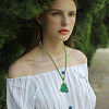 4Pcs 4 Styles Glass Pendant Necklaces NJEW-OC0001-04A-6