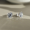 925 Sterling Silver Micro Pave Clear Cubic Zirconia Stud Earrings EJEW-G443-05P-2