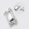 Anti-Tarnish Rhodium Plated 925 Sterling Silver Box Clasps STER-E056-075P-2