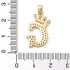 Rack Plating Brass Micro Pave Cubic Zirconia Pendants KK-D535-01G-RS-3