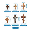 150Pcs 15 Style Wood Pendants WOOD-FW0001-04-3