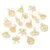 16Pcs 8 Styles Brass Micro Pave Cubic Zirconia Pendants KK-TA0002-30-2