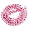 Frosted Spray Painted Glass Beads Strands GLAA-N035-03B-C04-2