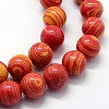 Synthetic Malachite Beads Strands G-I199-32-6mm-4