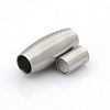 Tarnish Resistant 304 Stainless Steel Matte Surface Magnetic Clasps with Glue-in Ends STAS-O042-A-12-1
