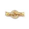Rack Plating Brass Micro Pave Clear Cubic Zirconia Fold Over Clasps KK-A222-04C-G-1