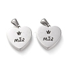 Non-Tarnish 304 Stainless Steel Pendants STAS-F253-12P-2