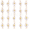 20pcs 2 styles Grade AA Natural Cultured Freshwater Pearl Connector Charms with Golden Tone Sea Animal Alloy Slices PALLOY-BBC0001-02-1