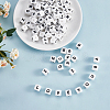 20Pcs White Cube Letter Silicone Beads SIL-YWC0003-06X-3