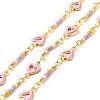 Brass Enamel Heart Link Chains CHC-C003-04G-1