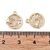 Brass Micro Pave Clear Cubic Zirconia Charms KK-F871-44G-3