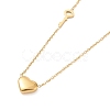 Heart & Skeleton Key Pendant Necklace NJEW-A004-14G-3