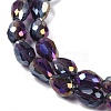 Transparent Electroplate Glass Beads Strands EGLA-N013-T8mm-B06-3