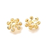 Brass Micro Pave Clear Cubic Zirconia Bead Caps KK-G600-19G-2