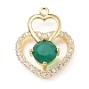 Brass with K9 Glass & Rhinestone Pendants KK-C024-11KCG-01-1