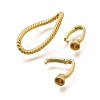 Teardrop Rack Plating Brass Fold Over Clasps KK-S508-22G-2