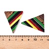 Jamaican Colour Epoxy Resin & Walnut Wood Pendants RESI-N039-122T-3